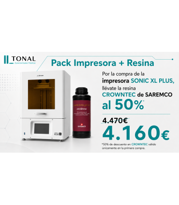 PACK IMPRESIÓN - IMPRESORA PHROZEN 3D SONIC XL PLUS + RESINA DENTAL CROWNTEC