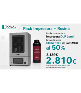 PACK IMPRESIÓN - IMPRESORA PHROZEN 3D Lumii DLP + RESINA DENTAL CROWNTEC