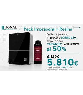 PACK IMPRESIÓN - IMPRESORA PHROZEN 3D SONIC LS PLUS + RESINA DENTAL CROWNTEC
